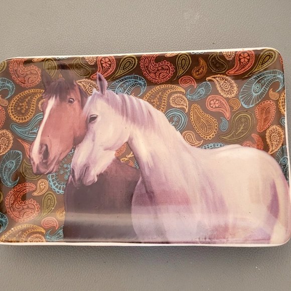 Cracker Barrel Country Style Horses Trinket Dish New Without Tags - Picture 1 of 2